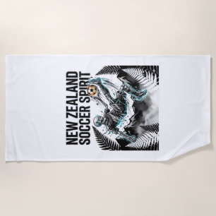 New Zealand Soccer Spirit Skeleton Striker Nations Beach Towel