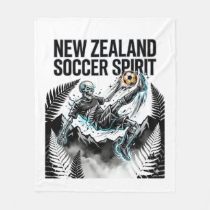 New Zealand Soccer Spirit Skeleton Striker Nations Fleece Blanket