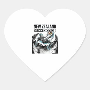 New Zealand Soccer Spirit Skeleton Striker Nations Heart Sticker