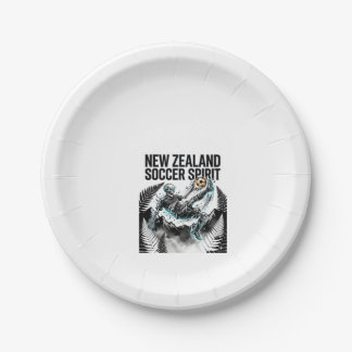 New Zealand Soccer Spirit Skeleton Striker Nations Paper Plate