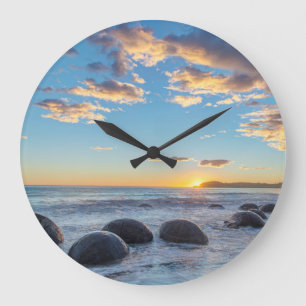 New Zealand, South Island, Moeraki Boulders Large Clock