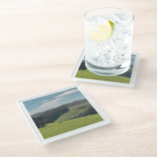 New Zealand Souvenir Countryside Photo Glass Coaster