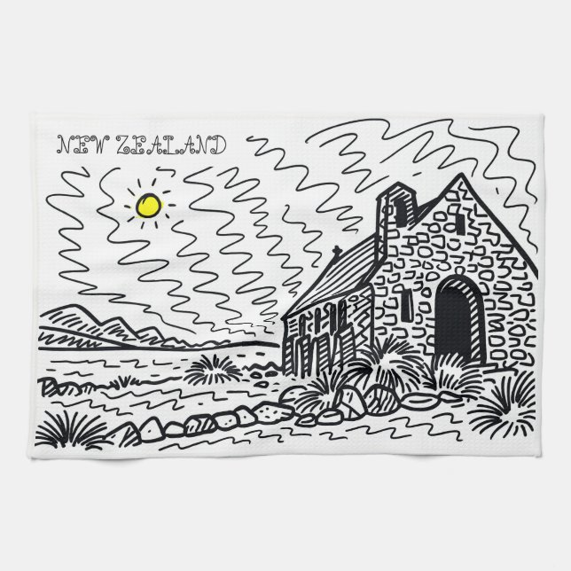 New Zealand Souvenir Kitchen Towel (Horizontal)