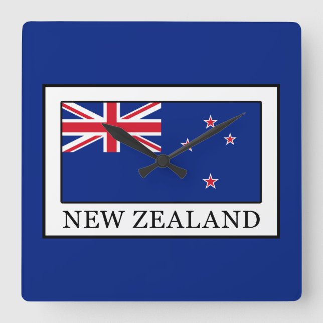 New Zealand Square Wall Clock (Front)