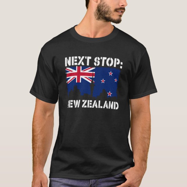 New Zealand Summer Vacation Trip Next Stop Vacay V T-Shirt (Front)