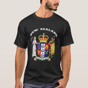 New Zealand T shirt Coat of arms Tee Flag Wellingt