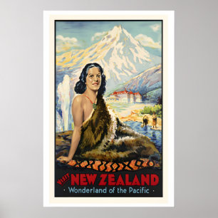 New Zealand Travel Poster - Framed Unframed