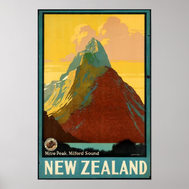 New Zealand Travel Vintage Poster (Front)
