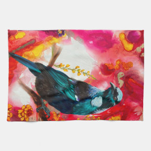 New Zealand Tui Bird Tea Towel 