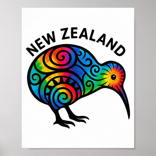 New Zealand Vacation, New Zealand Souvenirs, Kiwi  Poster (Front)