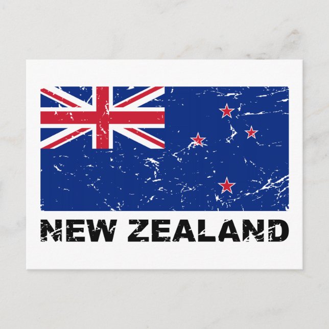 New Zealand Vintage Flag Postcard (Front)