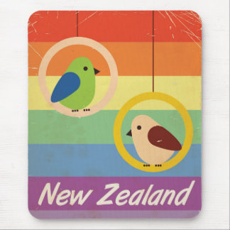New Zealand vintage rainbow travel poster Mouse Pad