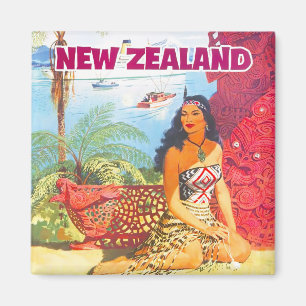 New Zealand vintage travel Magnet