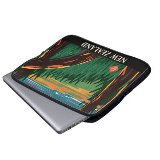 New Zealand Vintage Travel Poster Laptop Sleeve