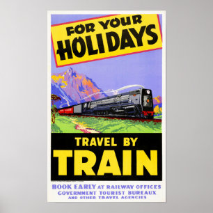New Zealand Vintage Travel Poster Restored