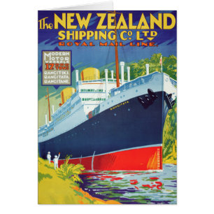 New Zealand Vintage Travel Poster Restored