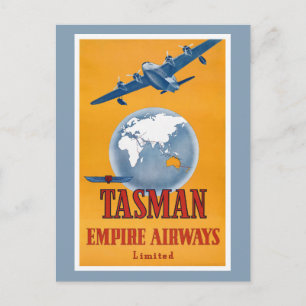 New Zealand Vintage Travel Poster Restored Postcard
