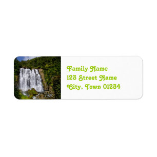 New Zealand Waterfall Return Address Label