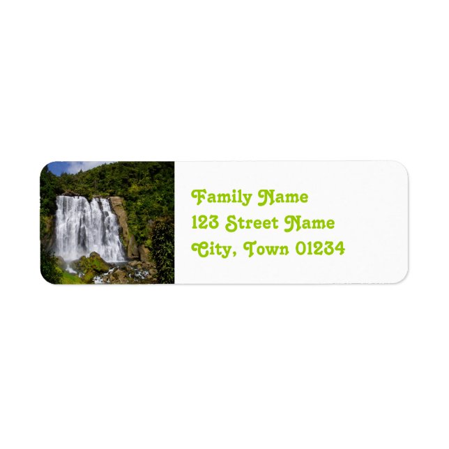 New Zealand Waterfall Return Address Label (Front)