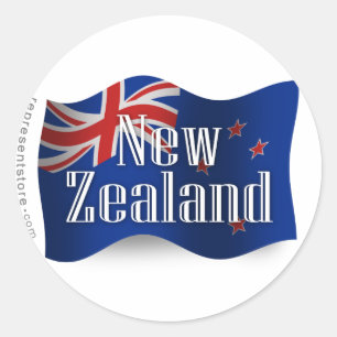 New Zealand Waving Flag Classic Round Sticker