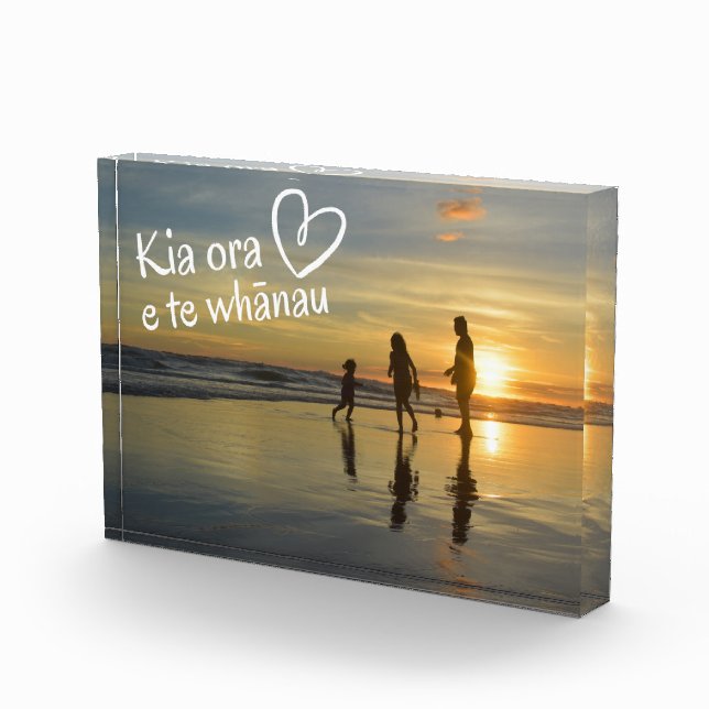 NEW ZEALAND Whānau Family NZ Māori Text CUSTOM Photo Block (Right)