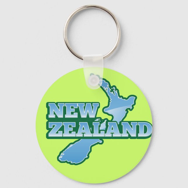 NEW ZEALAND with a map Key Ring (Front)