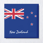 New Zealand & Zealand Flag holiday, travel /sports Magnet<br><div class="desc">Fridge Magnets: New Zealand & New Zealand Flag  - love my country and Aotearoa (Kiwi land) holiday gifts</div>