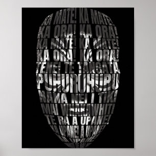 New zealander haka chant new zealand rugby poster