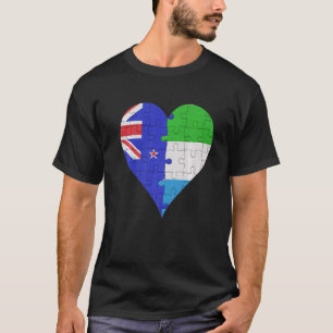 New Zealander Sierra Leonean Flag Heart T-Shirt