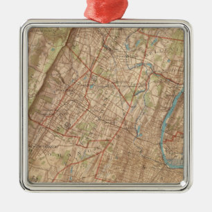 Newark and Elizabeth, New Jersey Metal Ornament