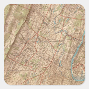 Newark and Elizabeth, New Jersey Square Sticker