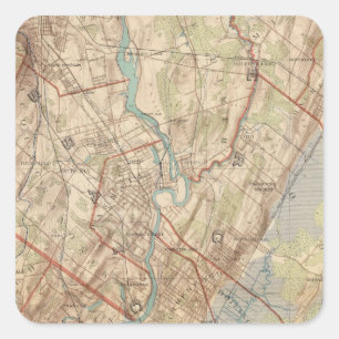 Newark and Paterson, New Jersey Square Sticker