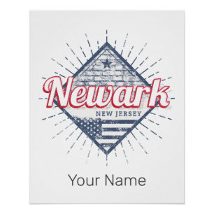 Newark City New Jersey United States Vintage USA Poster