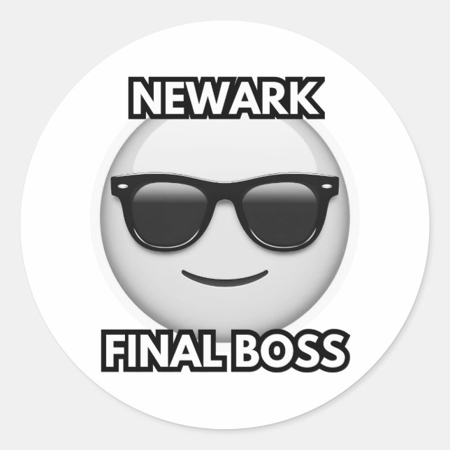 Newark Final Boss Cool Emoji Sticker (Front)