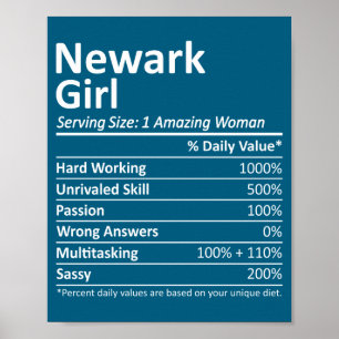 Newark Girl Nj New Jersey Funny City Home Roots Poster