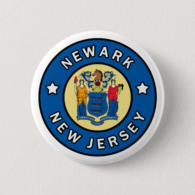 Newark New Jersey 6 Cm Round Badge (Front)