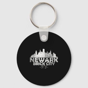 Newark New Jersey Nj Brick City Skyline  Key Ring