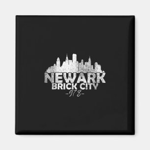 Newark New Jersey Nj Brick City Skyline  Magnet