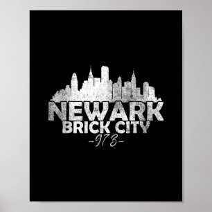 Newark New Jersey Nj Brick City Skyline Poster