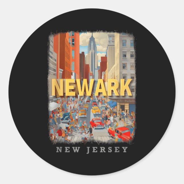 Newark New Jersey Nj Urban Energy Sd649  Classic Round Sticker (Front)
