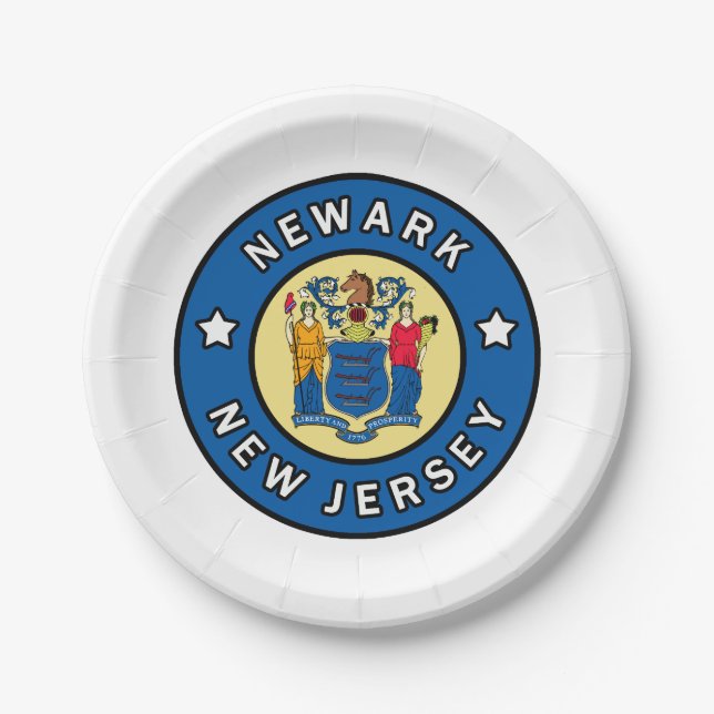 Newark New Jersey Paper Plate (Front)