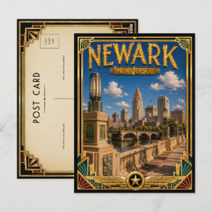 Newark New Jersey Vintage Art Deco Golden Age Postcard