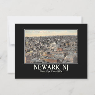 Newark NJ Bird's Eye View, 1910s Vintage Inspired Postcard