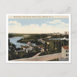 Newark NJ, Panorama Branch Brook Park 1920s Postcard