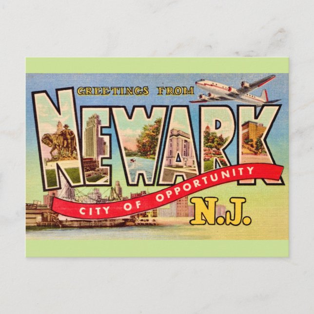 Newark NJ Vintage Postcard (Front)