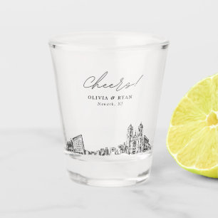 Newark Wedding Favour Personalised Cheers Shot Glass