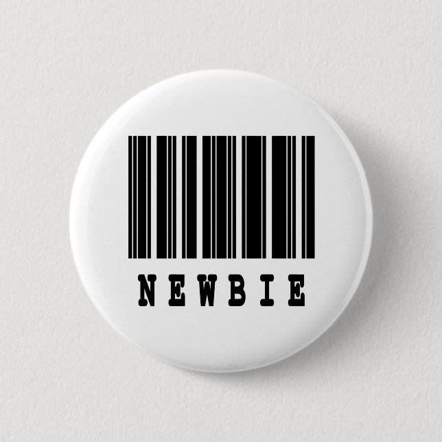 newbie barcode design 6 cm round badge (Front)