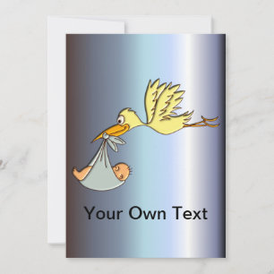 Newborn Baby Arrival - A Flying Stork Delivery Announcement