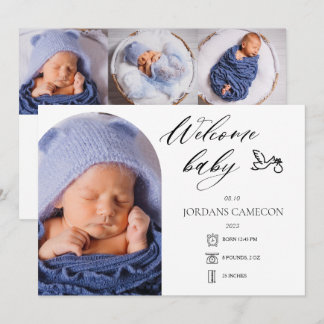 Newborn Baby Birth Announcement Photo Collage