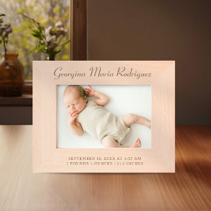 Newborn Baby Birth Stats Etched Frames
